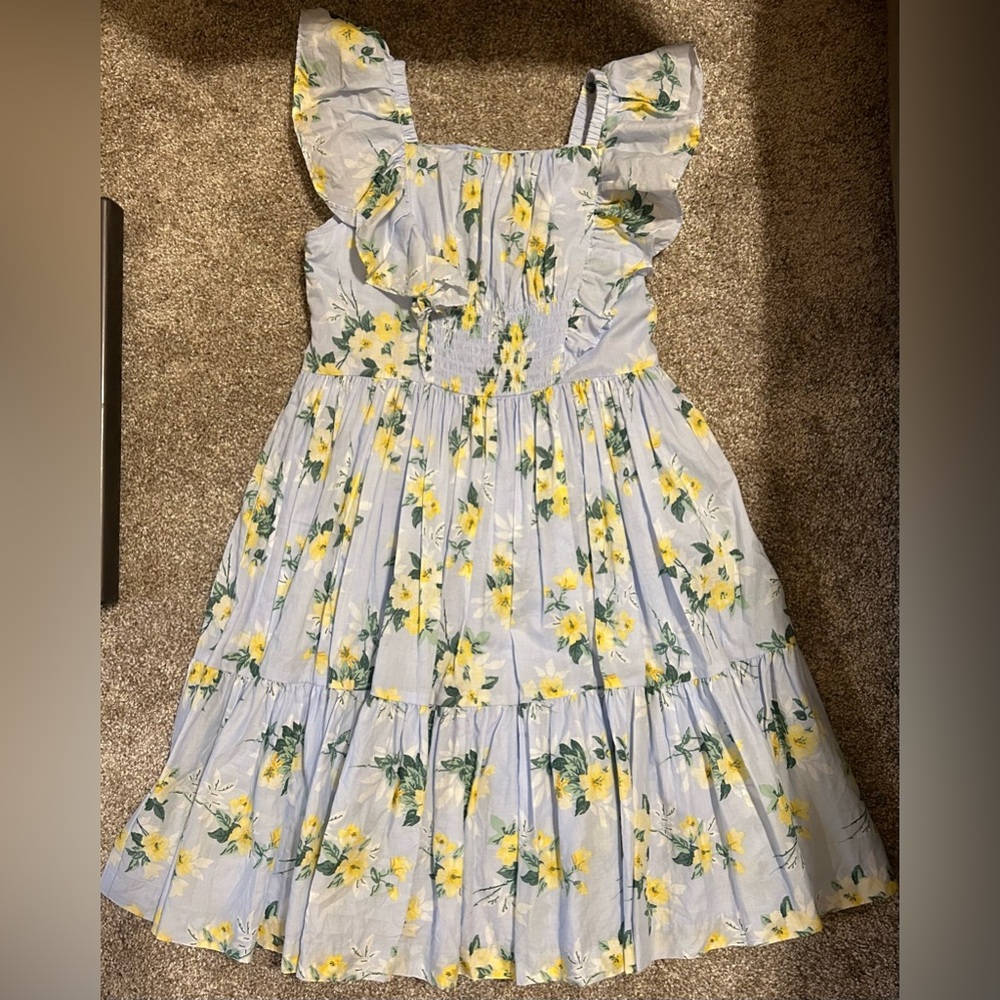 Janie and Jack Sz 7 Blue Floral Dress